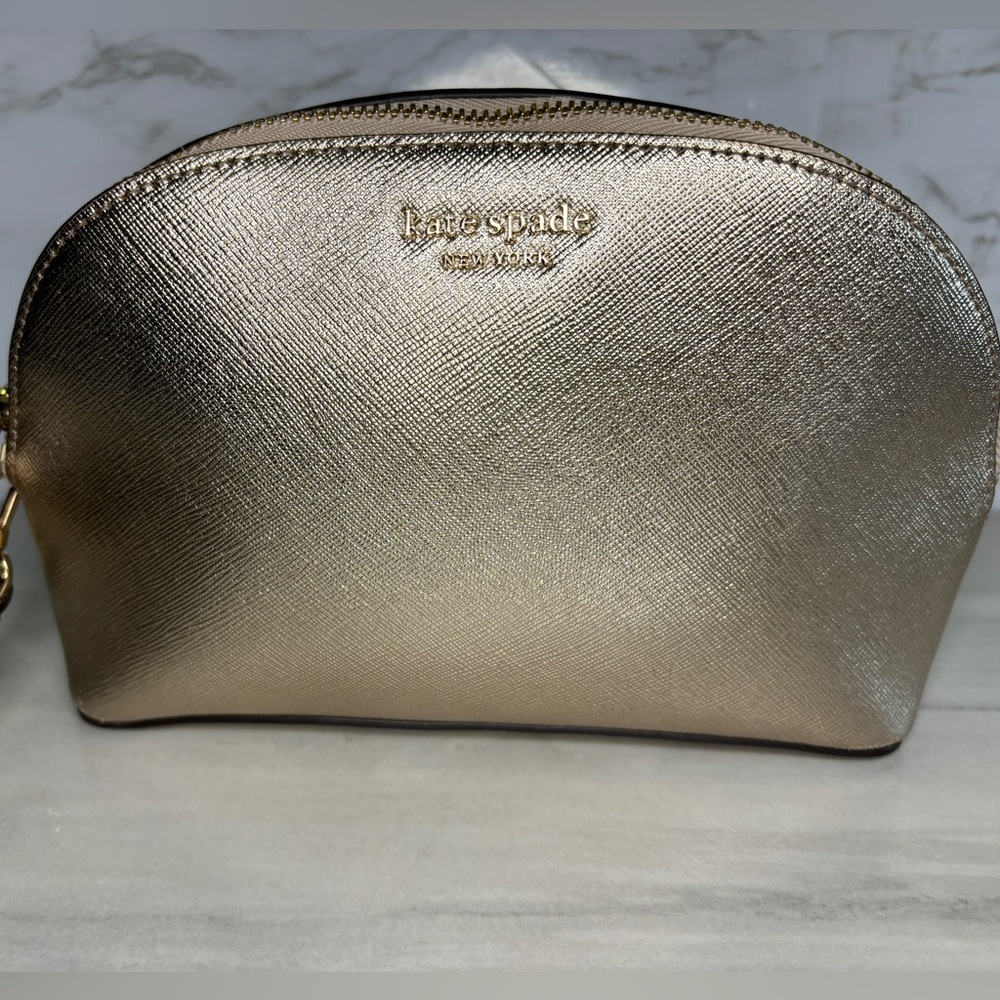 Kate Spade Gold Metallic Pouch/Wristlet
